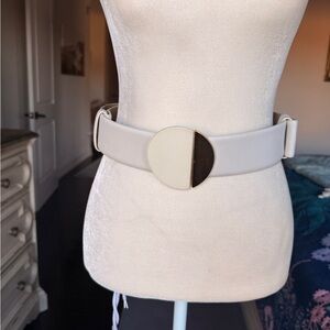 MarlaWynne Cream and Silver Adjustable Women's Belt Sm/Md